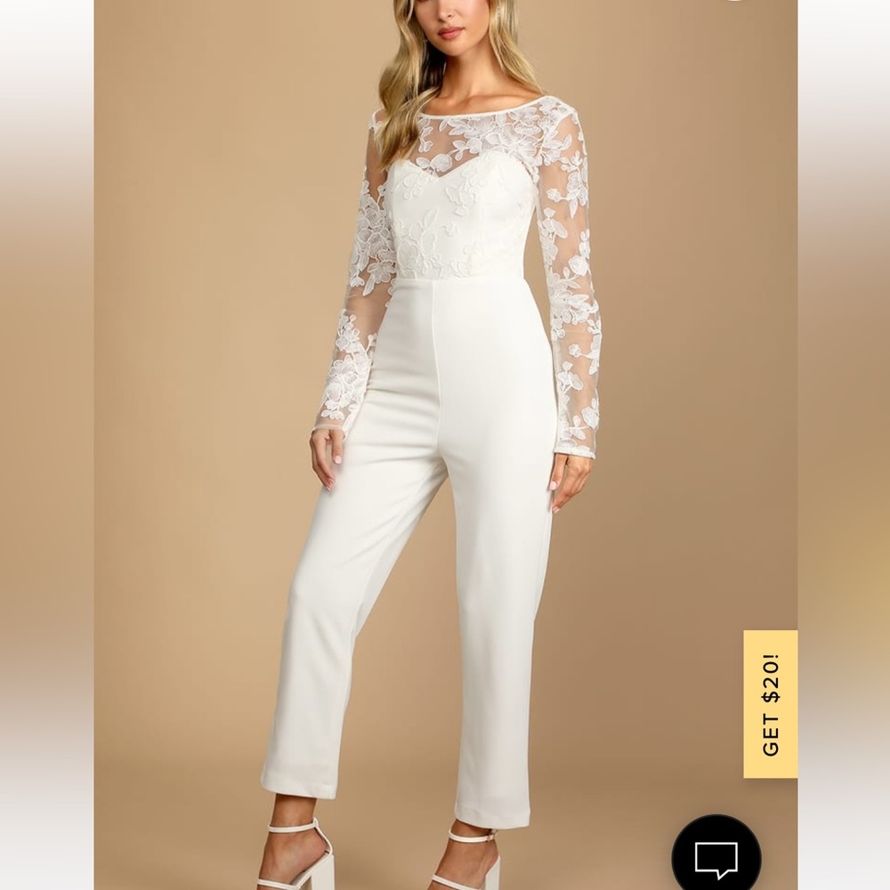 White lulus jumpsuit